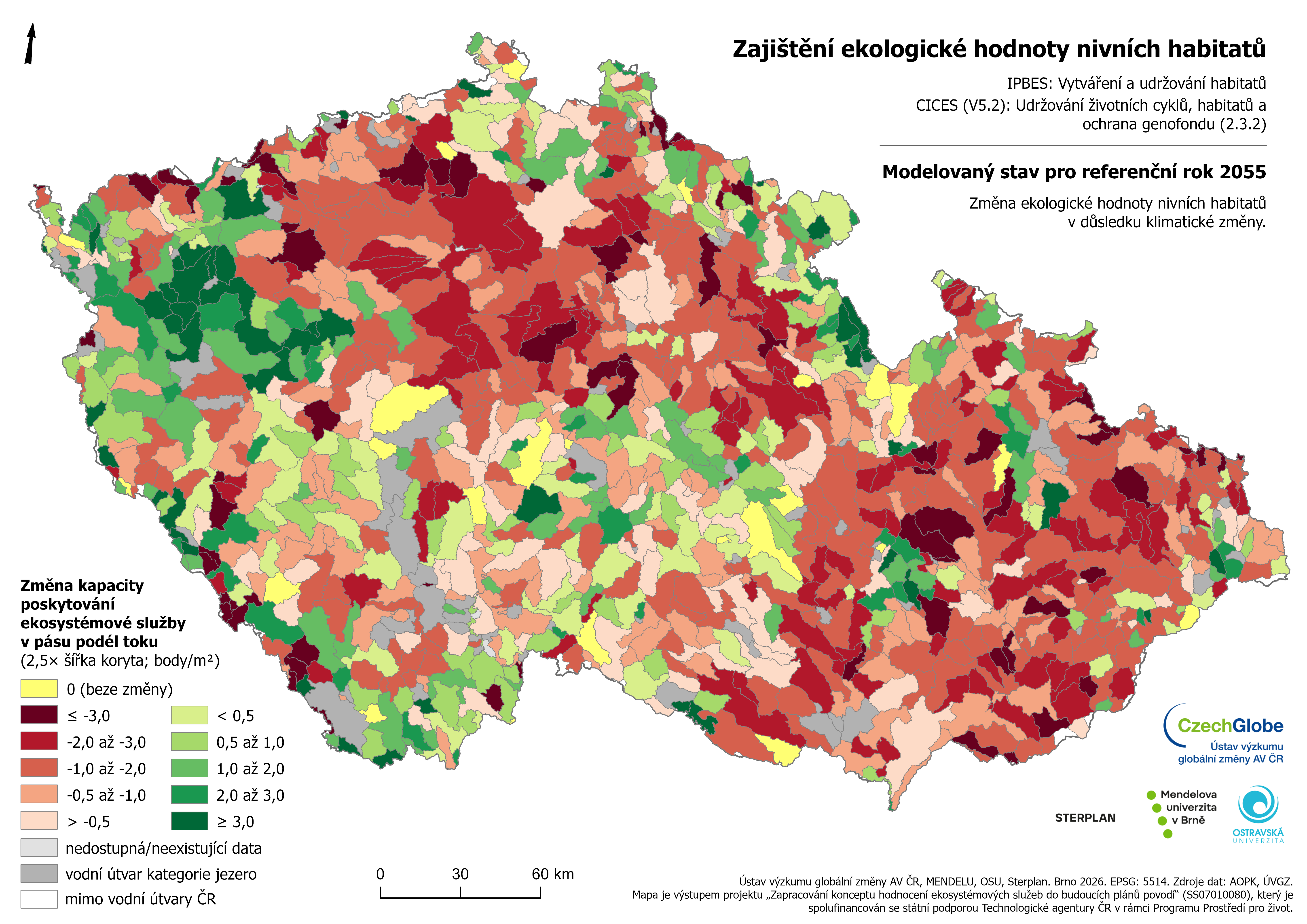 12b-55 - Ekologická hodnota habitatů v pásu podél toku (2055)